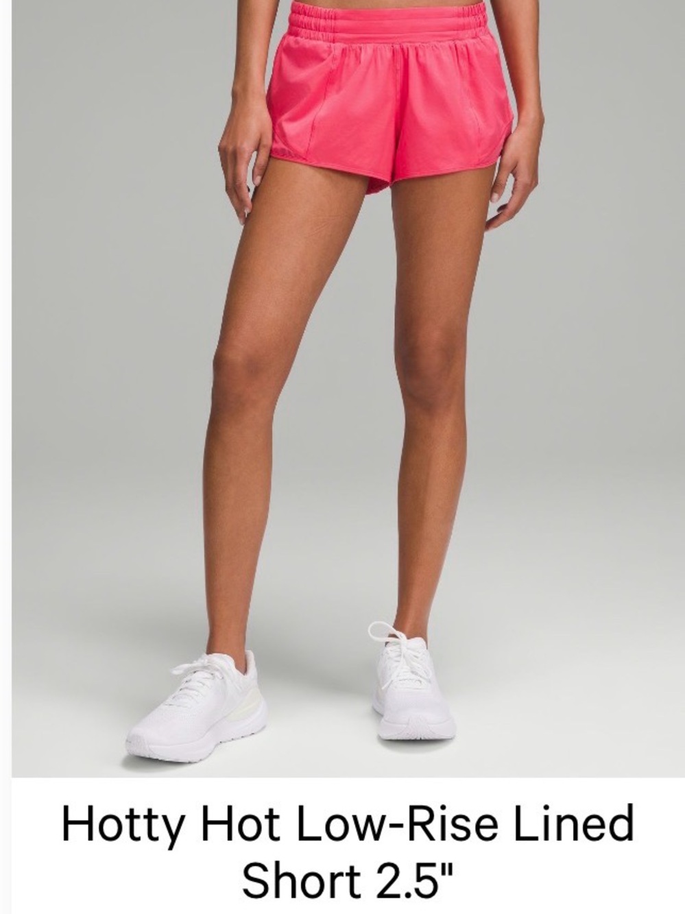 Lululemon glaze pink (coral) low-rise lined 2.5 inch Hotty hot shorts size 2